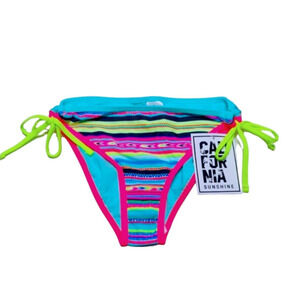 NWT California Sunshine Bikini Bottom Size M Aztec Colorful Print Design Sun Fun